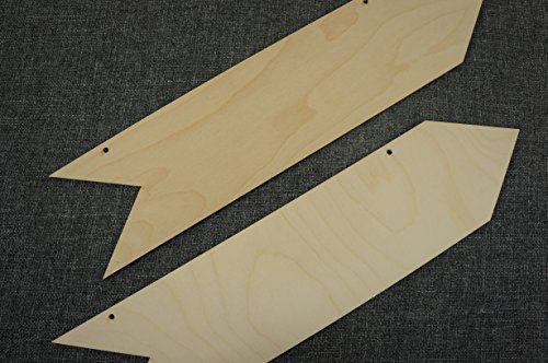 2X WOODEN LARGE ARROWS SHAPES SIGN PLAQUE TAGS BLANK CRAFT DECORATION DART 42CM