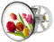 Waschbeckenstöpsel Design Tulpen | Abfluss-Stopfen aus Metall | Excenterstopfen | 38 – 40 mm
