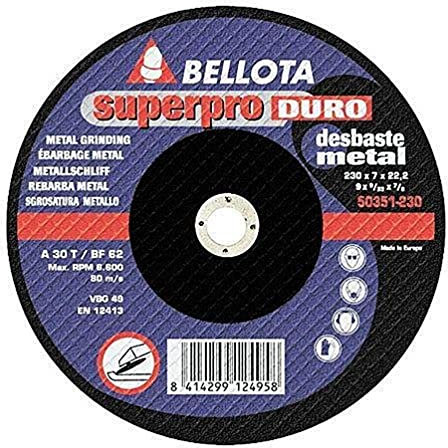Bellota Profesional - Disco abrasivo, desbaste inox-metal, duro (115 mm)