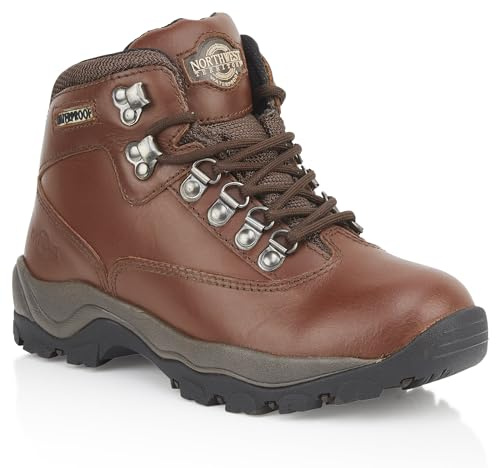Northwest Territory Women's Peak Leather Waterproof Walking Boots | NWTDRY Waterproof membrane, cushioned footbed, padded ankle collar, hardwearing rubber grip sole for hiking and trails