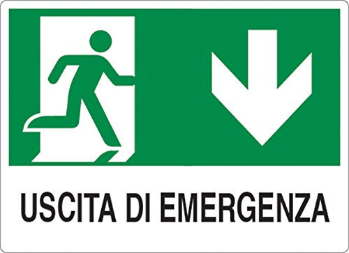 3 X CARTELLI SEGNALETICI IN PVC USCITA DI EMERGENZA