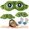 SwirlColor Schlafmaske Augenbinde Augenklappe Kreative Cartoon Frosch Augenmaske Augenabdeckung Flaum Cute Augenmaske (1)