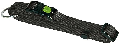 Kerbl Pet Hundehalsband Miami | Schwarz, 25 mm breit, Halsumfang 45–65 cm, verstellbares Nylon, wasser- und schmutzabweisend