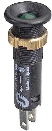 Dropper xvla133 Indicator Light Round Integrated LED, Spade Terminals, IP 40 x 34 mm, 8 mm Diameter, 12 mm x 12 mm Deep, 24 V, GREEN