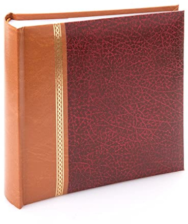 Kenro Grace Classic Photo Album for 100 Photos 6x4 / 10x15cm - Faux Leather Slip-In Pages & Memo Space. Premium Photo Album for All Occasions - KD107RD