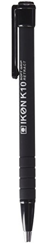 Hainenko K10-01 Value 0.7 mm Soft Grip Retractable Ball Pen - Black