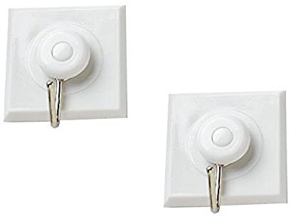 Merriway BH02014 (2 Pcs) Self Adhesive Calendar Steel Hook, 40mm (1.1/2 inch) White - Pack of 2 Pieces