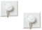 Merriway BH02014 (2 Pcs) Self Adhesive Calendar Steel Hook, 40mm (1.1/2 inch) White - Pack of 2 Pieces