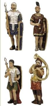 Krippenfiguren Passionsfigur 4 Soldaten, geeignet für 9cm Figuren, handbemalen