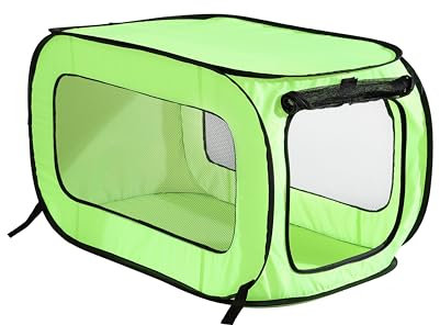 Beatrice Home Fashions Tragbare, zusammenklappbare Hundehütte, Reisekäfig, für Katzen und Hunde, 82,5 cm L x 49,5 cm B x 49,5 cm H, Grün
