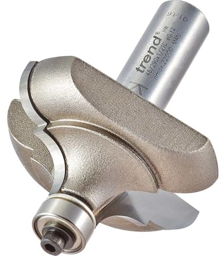 Trend Professional Bearing Guided Classic Style Router Bit, 1/2 Inch Shank, 51mm Cut Diameter, 24mm Cut Length, 9.5mm Radius, 46/290X1/2TC