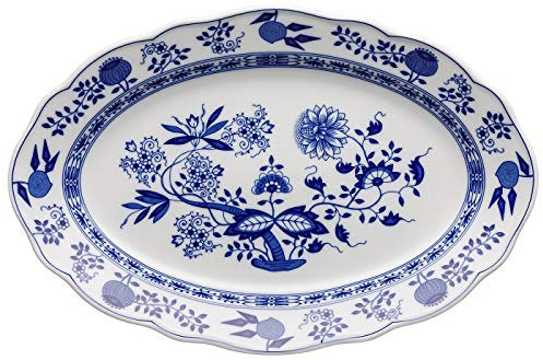Hutschenreuther 02001-720002-12735 Zwiebelmuster Platte, 35 cm, oval, blau