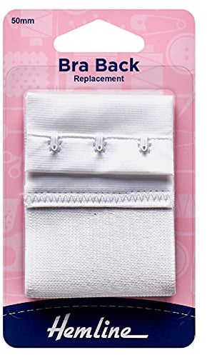 Bra Back Replacements 3 Hook 50mm: White