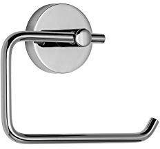 Croydex Flexi-Fix Pendle Toilet Roll Holder, Durable Zinc Alloy Construction, Chrome Finish, Toilet Paper Holder with Easy Screw or Glue Installation, No Stress, No Mess, 16x13.5x4.2cm