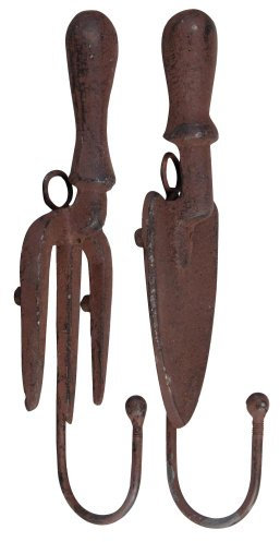 Esschert Design Wandhaken, Gaderobenhaken Motiv Messer oder Gabel, 1 Stück, Sortiert, ca. 5,8 cm x 5,5 cm x 21 cm