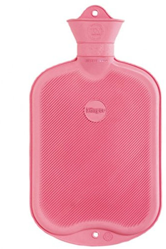 FabaCare Wärmflasche 2 L Gummi, Naturgummi Öko Wärmeflasche, 2 Seiten mit Lamellen, Rose