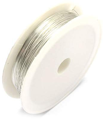 0.4mm (26 gauge) Craft/Jewellery Making Wire - Non Tarnish - Silver Plated Iron Wire - 20 metres