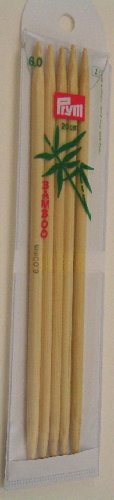 Prym 221217 Strumpfstricknadeln, 20 cm, 6,00 mm Strumpfstricknadel, Bambus, Natur, 6 mm