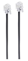 Shiverpeaks Modular-Telefon-Kabel, 2x RJ11 Stecker 6P4C, Flachkabel schwarz, 4-adrig, 3,0m