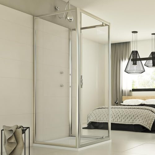 Idralite Cabine Douche 3 côtés 90x100x90 CM H198 Transparent Mod. Cristal Trio 1 Porte