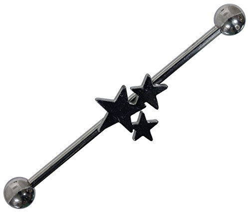 Pain-is-Art Industrial Sterne in Silber aus 316L Chirurgenstahl Ohrschmuck Ohr Piercing