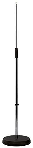 K&M 260 Mikrofonstativ verchromt – Solostativ mit Trittschalldämpfung - 87 - 156,5 cm ausziehbar – 3/8“ Gewindeanschluss
