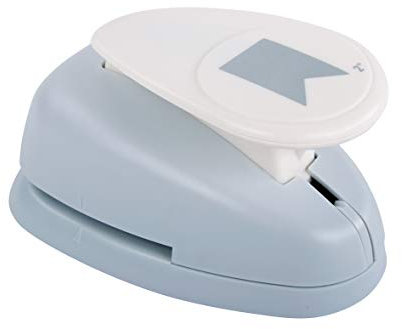 Rayher 69210000 Motivstanzer Wimpel, 5,08 cm ø, 2 Zoll, geeignet zum Stanzen von Papier/Karton bis 200g/m2, Motivlocher Taufe, Grau