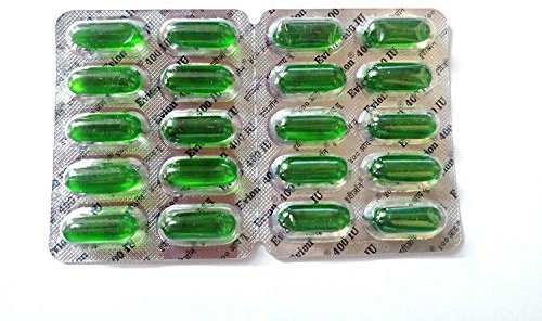 Nk GLOBAL Evion Vitamine E 400 mg Capsules pour le visage, la croissance des cheveux, les ongles, la peau éclatante Ensemble de 150 pièces naturelles, vitamines pour le visage végétaliennes