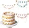 HUSZZM 2pcs Happy Birthday Tortendeko Kuchengirlande Wimpelkette Kuchen Wimpelkette Torten Girlande Geburtstag Wimpelkette Cake Topper Kuchen Topper für Torten Cupcake Kindergeburtstag Party Pink Blau