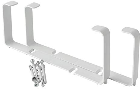 La Ventilazione STV2229B - 2 abrazaderas para tubo rectangular con tornillos y tacos para tubo rectangular, 220 x 90 x 22 mm, blanco