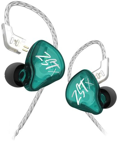 Yinyoo KZ ZST X Hybrid 1BA+1DD in Ear Monitor Earbuds Balance Armature with Dynamic in-Ear Earphone Headphones HiFi Headset (No mic, Cyan)