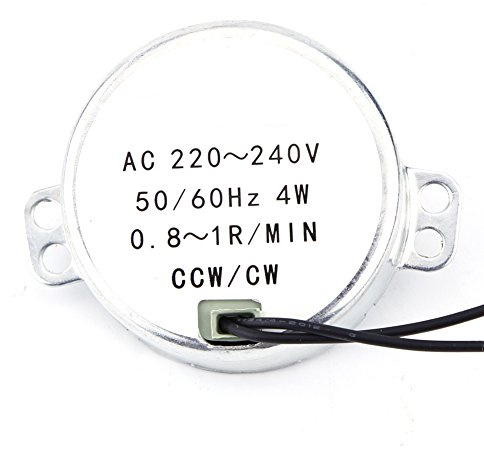 pyramidenmotor Synchronmotor, 1 Stück 220-240 V AC-Getriebemotor, 4 W CW CCW-Elektromotor für elektrischen Lüfterlüftungsmechanismus, Heizung(0.8-1RPM)
