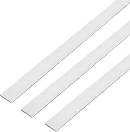 Alberts 499617 Flachstange | selbstklebend | Aluminium, kugelgestrahlt silber | 1000 x 20 x 2 mm | 3er Set