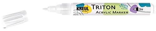 KREUL 17617 - Triton Acrylic Marker fine, Weiß, Strichstärke circa 1 bis 2 mm, für extrafeine Ausarbeitungen, seidenmatt auftrocknend, hohe Farbintensität, wetterfest auf saugenden Untergründen