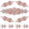 9 Stück Strass-Applikationen Kristall Hochzeit Applikation Bügelbild DIY Nähen Applikationen für Brautkleid, Hochzeitskleid, Kleidung, Schuhe, Dekoration, handgefertigtes Hochzeitszubehör (Roségold)