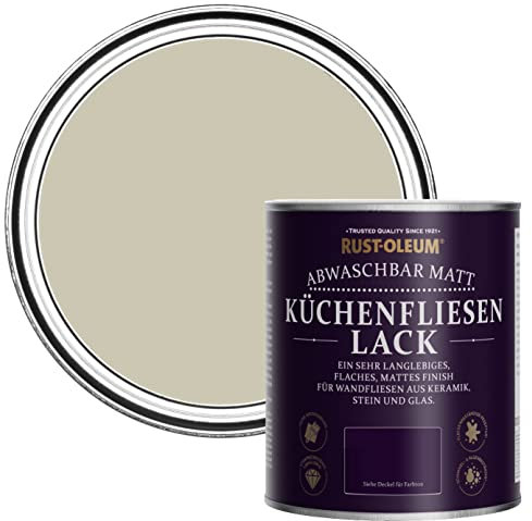 Rust-Oleum Peinture Beige Résistante à l'eau pour Faïence de Cuisine, Finition Mate - Pénombre 750ml