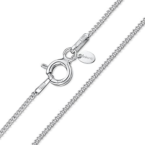 Amberta Damen 1.1 mm Panzerkette Halskette aus 925 Sterling Silber: 70 cm