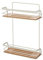 Mensola Doccia portaoggetti, in Acciaio, 2 Ripiani in bambù L 26 x p 10 x H 36 cm, Include Kit Fissaggio, Linea Haiti