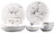 Juego de vajilla de mármol - Juego de vajilla de Porcelana de 16 Piezas Juego de vajilla de Porcelana para 2-4 Personas Plato, tazón