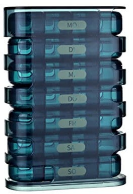 EDOSO Tablettenbox für 7 Tage | Pillendose mit 4 Fächer Morgens Mittags Abends Nachts | Medikamentenbox BPA-Frei | Turm-Design | Große Fächer einfach zum Öffnen | Tragbar und kompakt