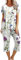 EMATOP Zweiteiliger Nachtwäsche Damen Sommer Schlafanzug Kurz Baumwolle Pyjama Set Vintage Blumen Druck Hausanzug Casual Lose Kurzarm Top mit 3/4 Lang Schlafhose Yoga Outfit Bequem Sleepwear