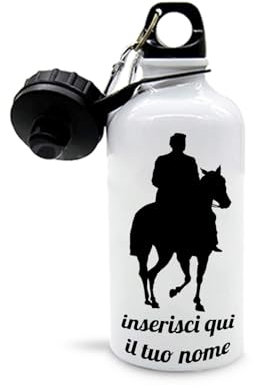 Mr. Gadgets Gourde personnalisable avec nom différents modèles-Sport- Adulte 500ml (Équitation Homme)