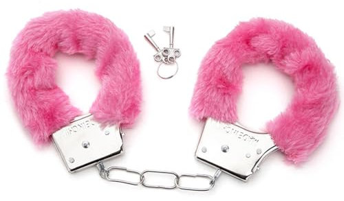 Manette in Metallo, Manette con Peluche, Manette per Bambini, Giocattolo di Manette, Manette per cosplay di polizia, con 2 Chiavi, per Cosplay di Polizia per Feste in Costume Accessori(Rosa)