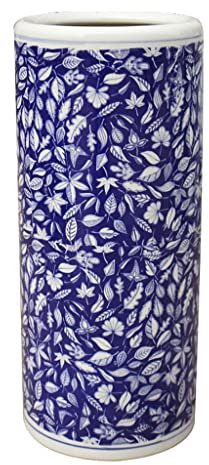 UFKKFUKH Porte-Parapluie en Céramique - Porcelaine Bleue et Blanche - Porte-Parapluie pour Entrée Intérieure - 22 × 22 × 50 cm