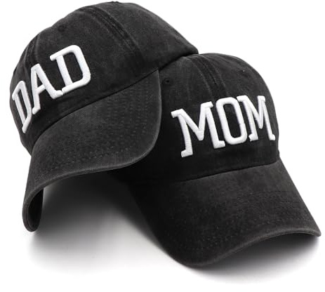 Baseballmütze, bestickt, Geschenk für Vater und Mutter, Vatertag, Muttertag, Mutter, Vater, Geschenk für Eltern, Paar, Black Dad&Mom, Einheitsgr��e