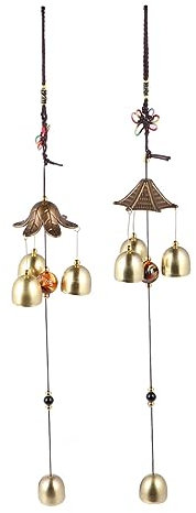 FUNOMOCYA Gartenglocke Hängeglocke Aus Kupferlegierung Windglocke Für Zuhause Dekorative Windspiele 2 Stück