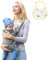 Aolso Tragetuch Baby, Verstellbare Babytragetuch, Ergonomische Babytrage, Tragetuch für Neugeborene mit Babylätzchen, Babytrage für Neugeborene bis Kleinkinder (Dunkelgrau)