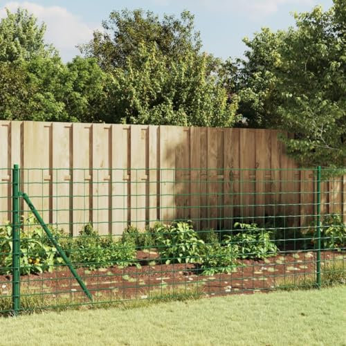 SECOLI Maschendrahtzaun Gartenzaun Set Komplettset Zaun Gartenzaunset Zaunset Drahtzaun Maschendraht Absperrzaun -Grün-0.8 x 10 m