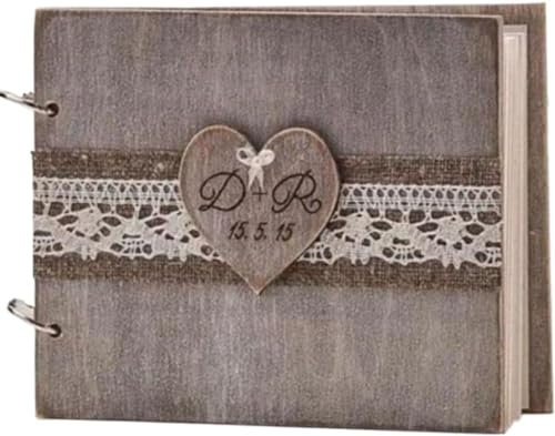 Personalisiertes Gästebuch, Erinnerungsalbum, Souvenir, Hochzeit, Jahrestag, Geburtstag – Mit 50 Blatt Blanko-Karton, Hochzeitsornamente (Liebe ein)