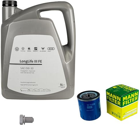 Inspektionspaket Wartungspaket Filterset mit 5 L 0W-30 Motoröl LongLife 3 FE, Ölfilter Ölablassschraube